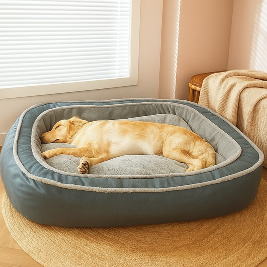 Thick Bolster Plush Dog Bed – Washable, Soft and Relaxing